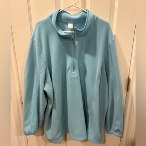 Lane Bryant 26/28 Light Blue Fleece Half-Zip Pullover